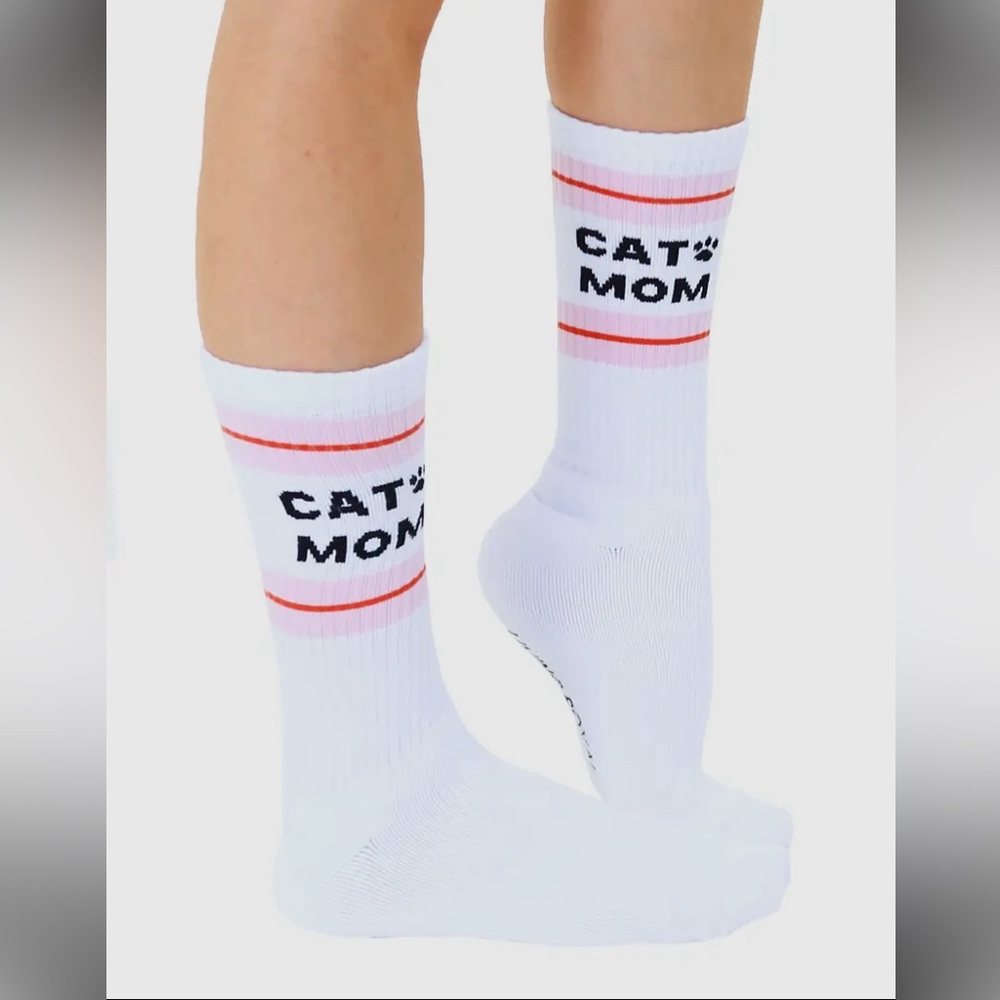 NWT CAT MOM CLASSIC CREW SOCKS WITH RIBBED TUBING - Picture 3 of 3